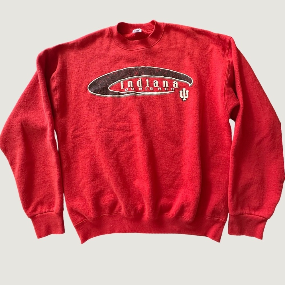 Vintage Fruit of the Loom Indiana University Hoosiers Sweatshirt Red XL USA Made